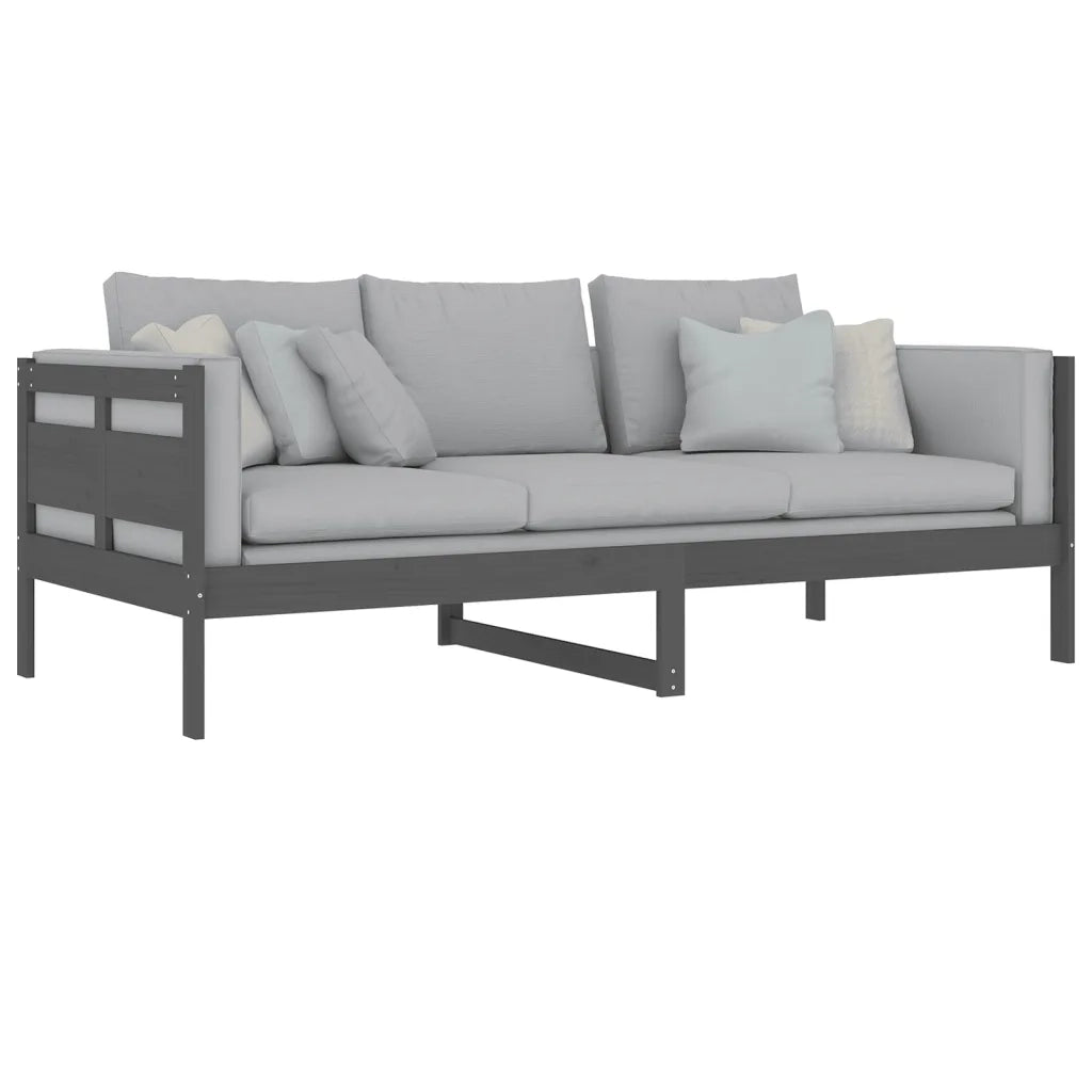 Dormeuse Grigia in Legno Massello di Pino 90x200 cm 820299
