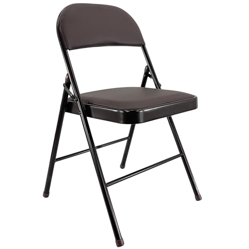 Sedia Kant Pieghevole Imbottita Portatile Salvaspazio in Metallo Richiudibile Sedie per Cucina Giardino Camera S Marrone