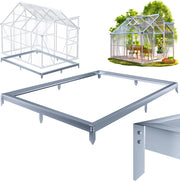 ® Base per Serra 250x190cm in Acciaio Zincato Telaio Serre Ancoraggio a Terra Basi per Serre Fondamenta Telaio Fissaggio al Terreno