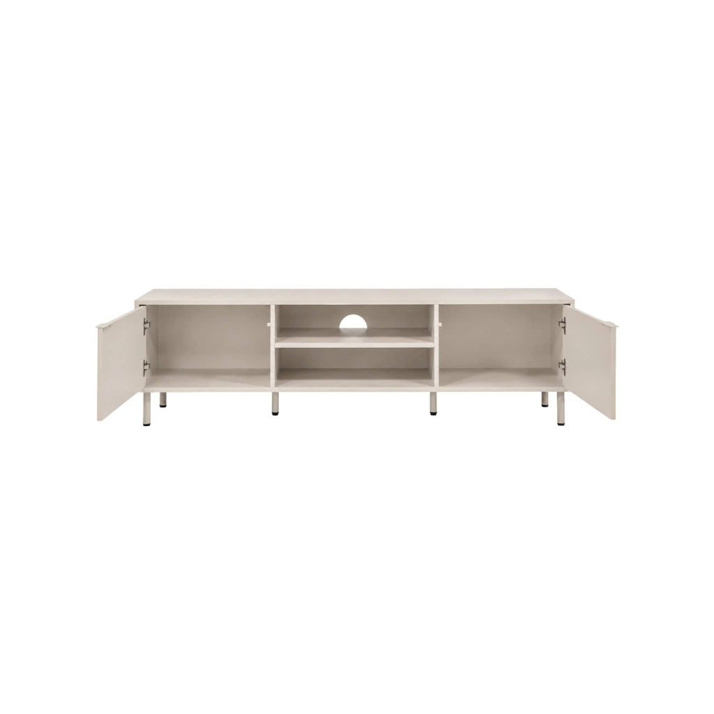 Mobile tv decorativo in legno e metallo, 160 cm, beige