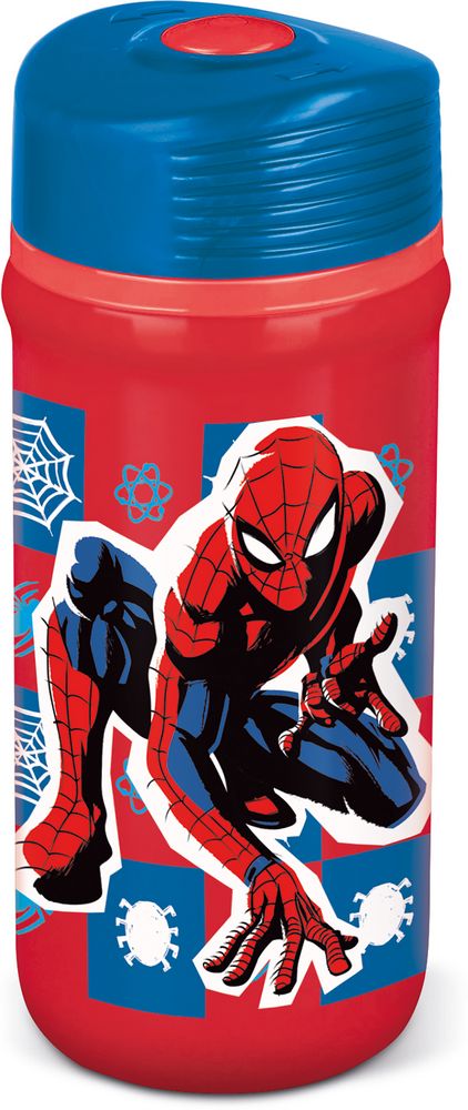 Borraccia 390 ml con chiusura antigoccia in plastica per bambini Spiderman