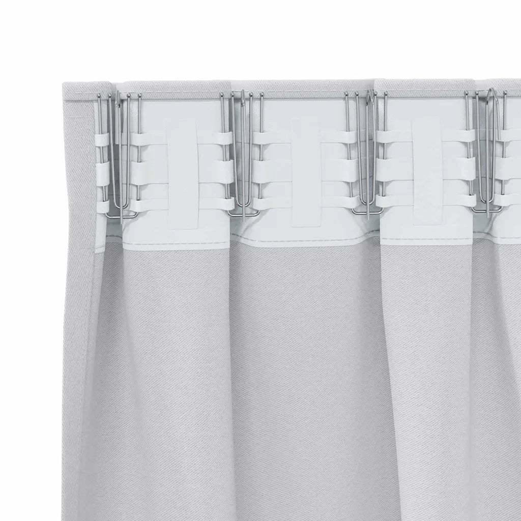 vidaXL Tende con tende 2 pcs Grigio Chiaro Poliestere