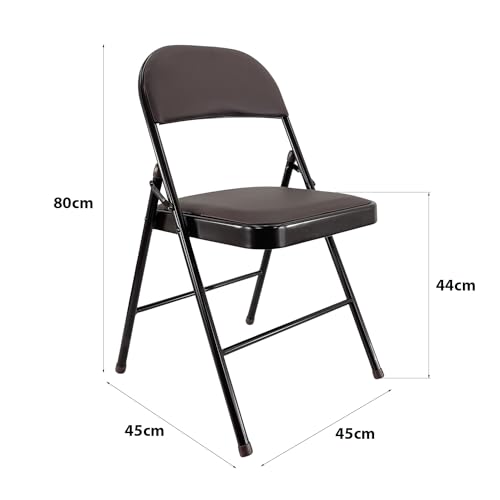Sedia Kant Pieghevole Imbottita Portatile Salvaspazio in Metallo Richiudibile Sedie per Cucina Giardino Camera S Marrone