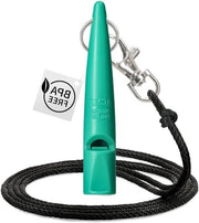 Flauto per cani originale dal Regno Unito con guida d'uso gratuita (potenzialmente non disponibile in italiano) e fascia di gomma nera - intonazione alta e ampia per una formazione canina efficace