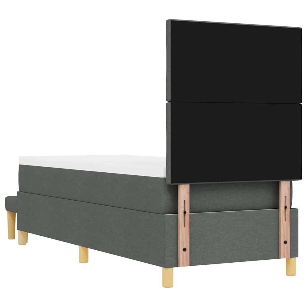 Letto a molle con testiera Grigio scuro 200 x 80 cm Tessuto 3344332