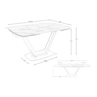 Tavolo da pranzo allungabile barile ovale marmo porcellanato e acciaio nero