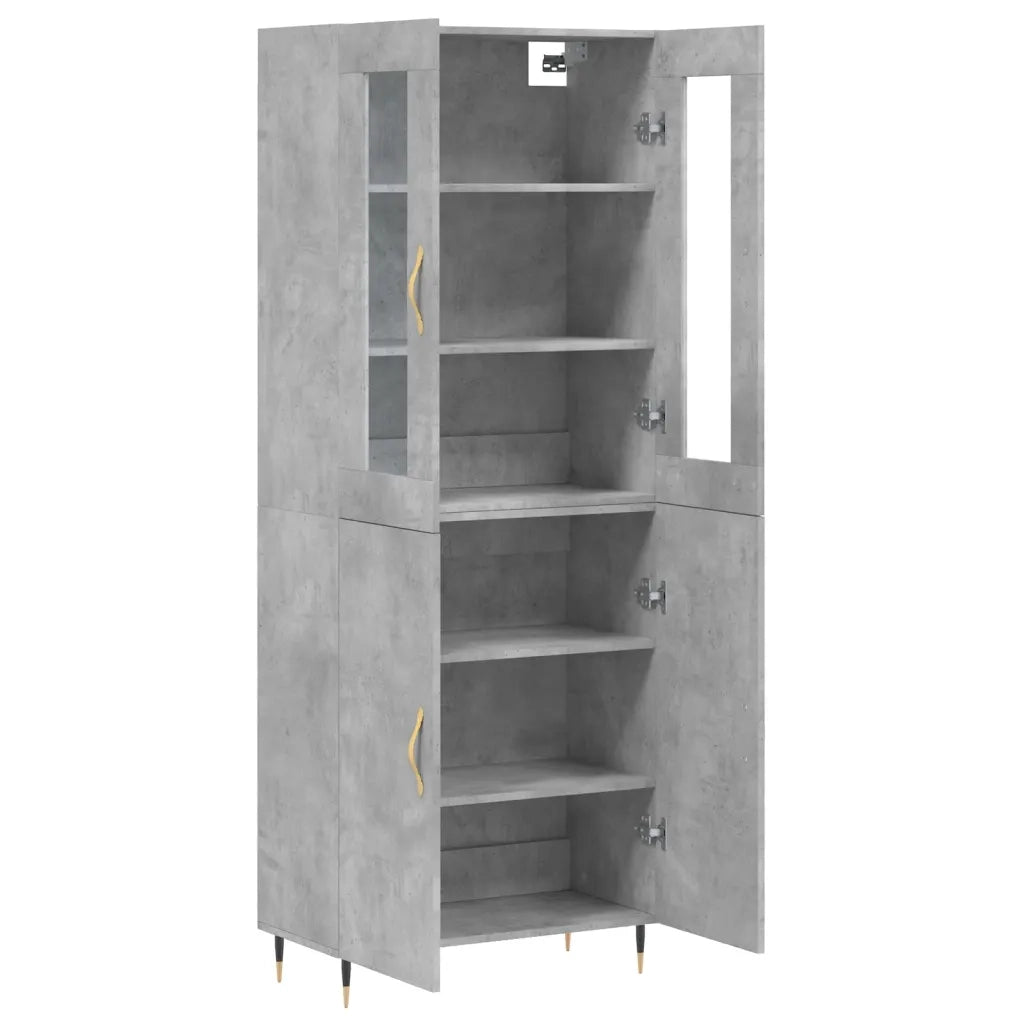 Credenza Grigio Cemento 69,5x34x180 cm in Legno Multistrato 3198197