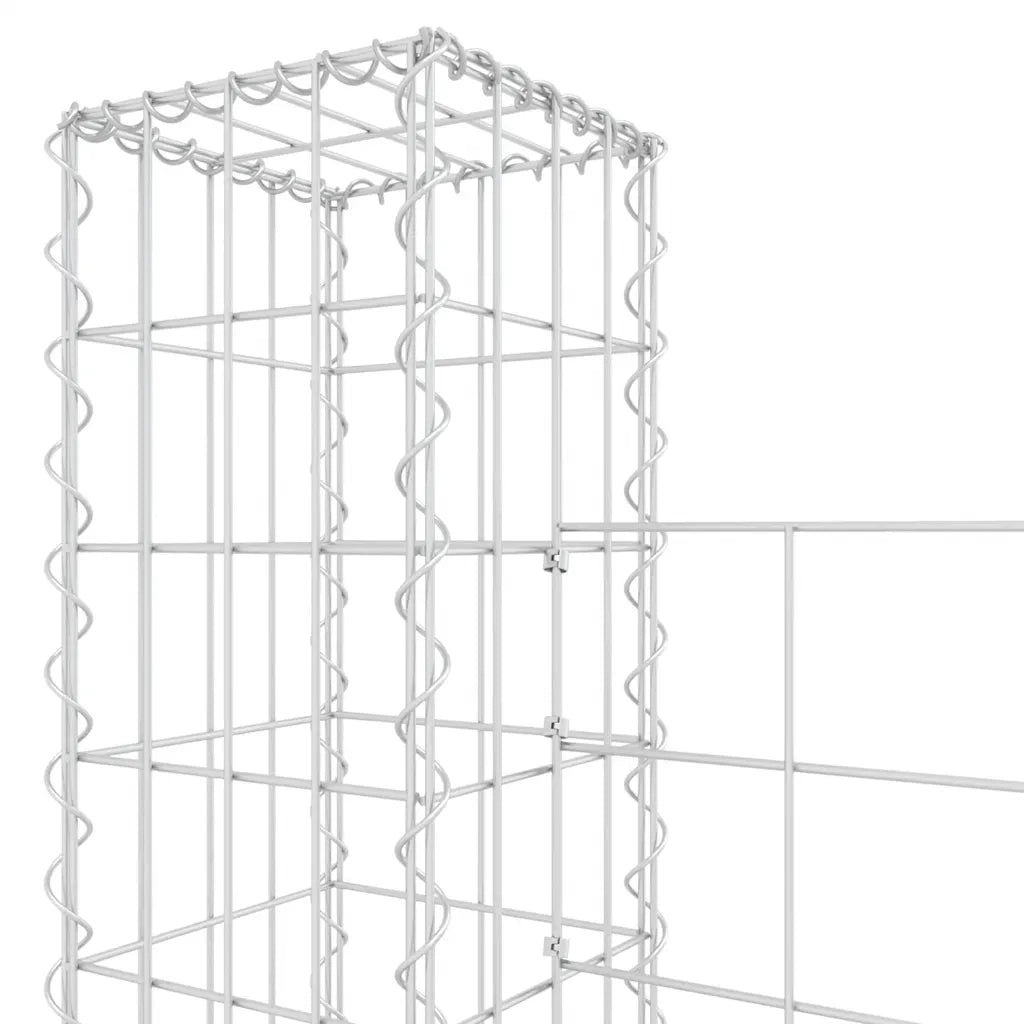Gabbione a U con 2 Pali in Ferro 140x20x200 cm cod mxl 10021