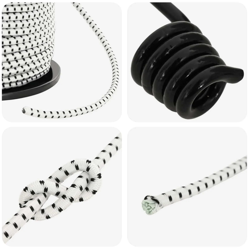 Corde Bungee con Ganci 4 mm Nero e Bianco PP e gomma 42047666