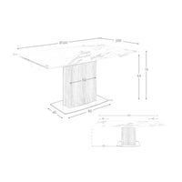 Tavolo da pranzo allungabile barile ovale marmo porcellanato e noce