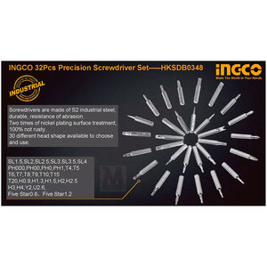 Set cacciaviti precisione smartphone 32 pz - Ingco HKSDB0348