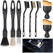 Set di pennelli per pulizia a 8 pezzi - Pennello per auto - Interiore - Pennello per ventilazione - Pennello per corrosione - Resistenti all'usura - Adatti per sporco difficile - Set di pennelli per autodetailing