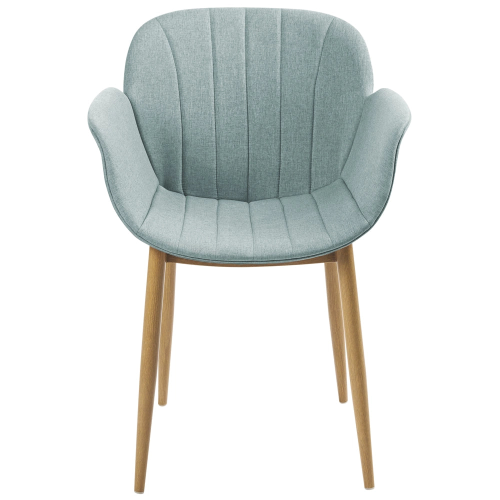 Set di 2 sedie da pranzo con imbottitura in tessuto verde menta Seduta da pranzo dal design moderno e contemporaneo