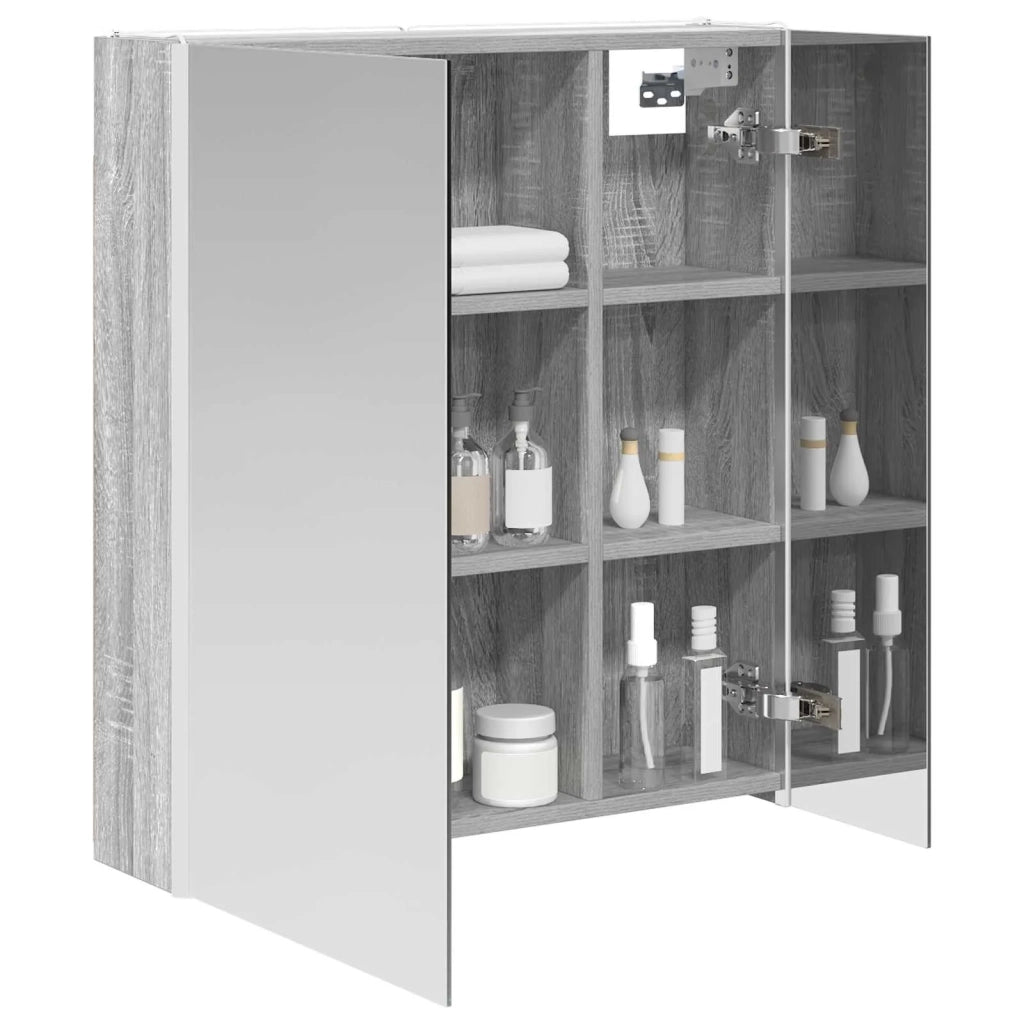 Mobiletto per specchio da bagno Grigio Sonoma