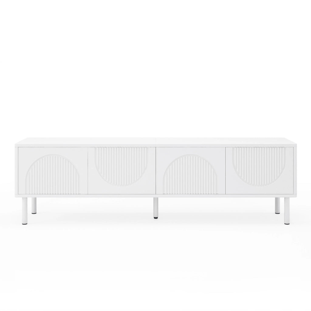 Mobile TV 180 cm con Vano Contenitore ¨C MINIMAL ¨C Nero, Design Minimalista per Soggiorno