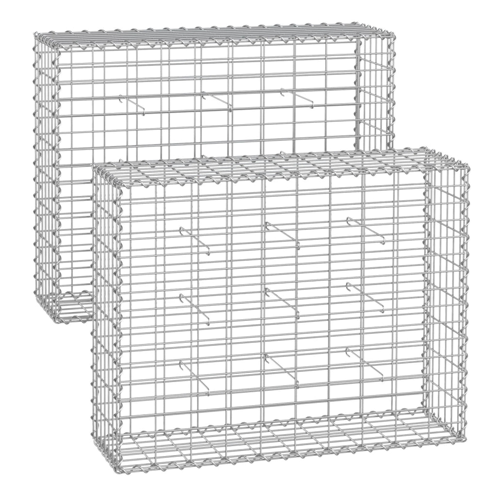 Gabbione in metallo a maglie fini 5 x 10 cm acciaio zincato antiruggine 100 x 90 x 30 cm divisorio da parete decorazione da giardino 12_0003720