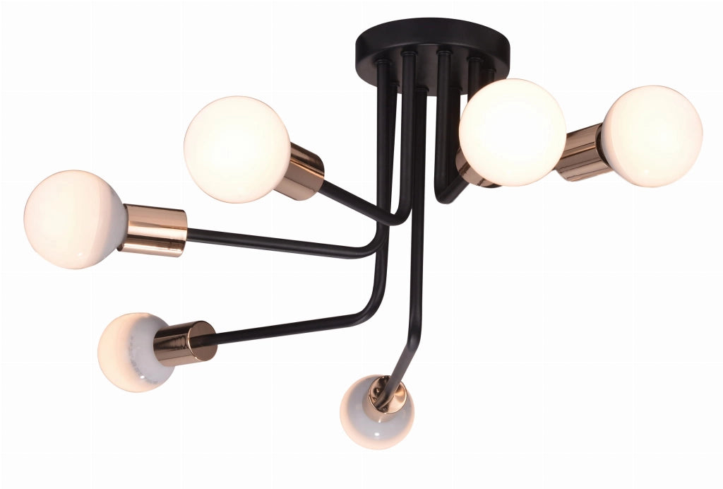Lampadario Candellux SPILL 36-56542 nero oro 6xE27