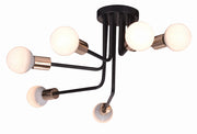 Lampadario Candellux SPILL 36-56542 nero oro 6xE27