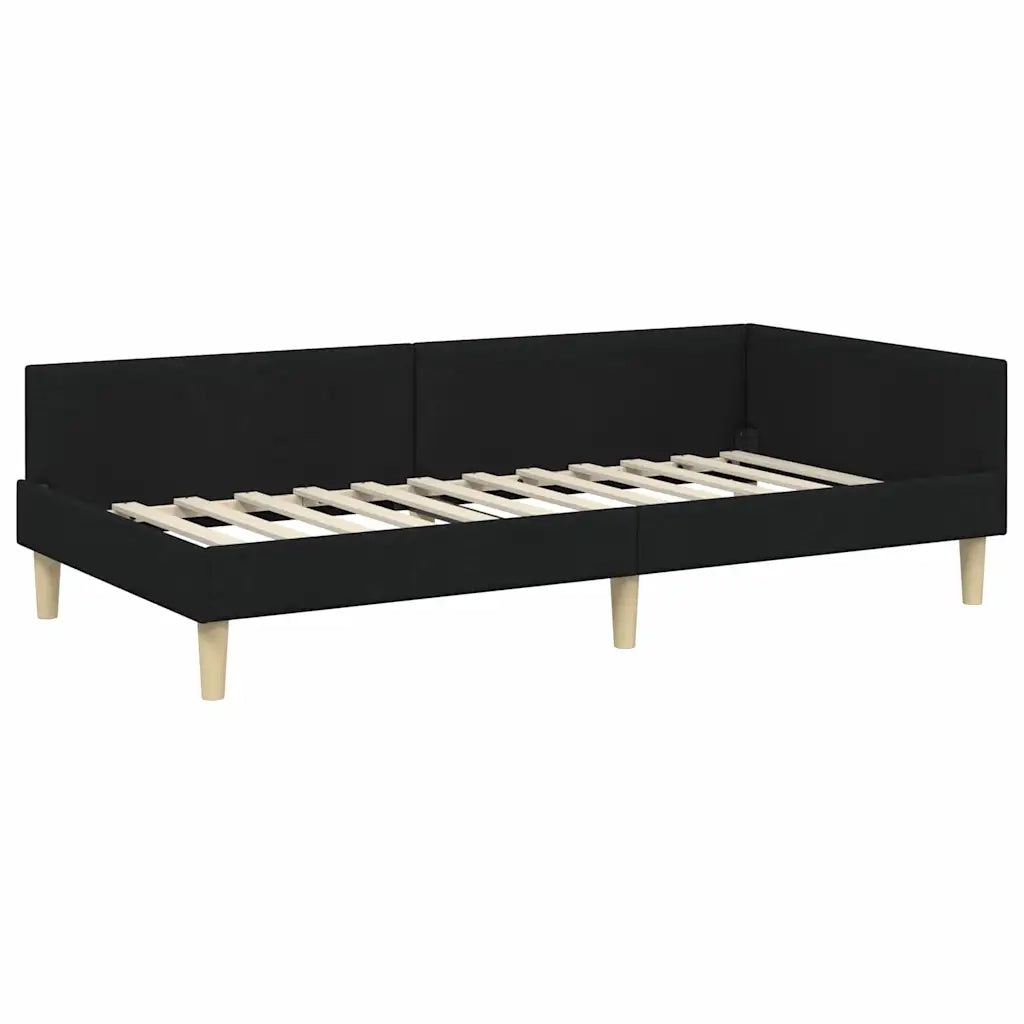 Cornice del letto ad angolo Nero 80 x 200 cm Tessuto 42016103