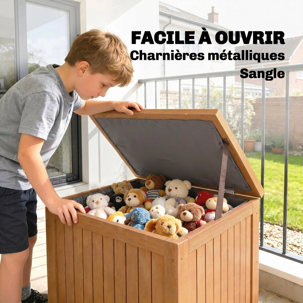 Cassa da Giardino in Legno Massello 130L ¨C zephmum ¨C Marrone