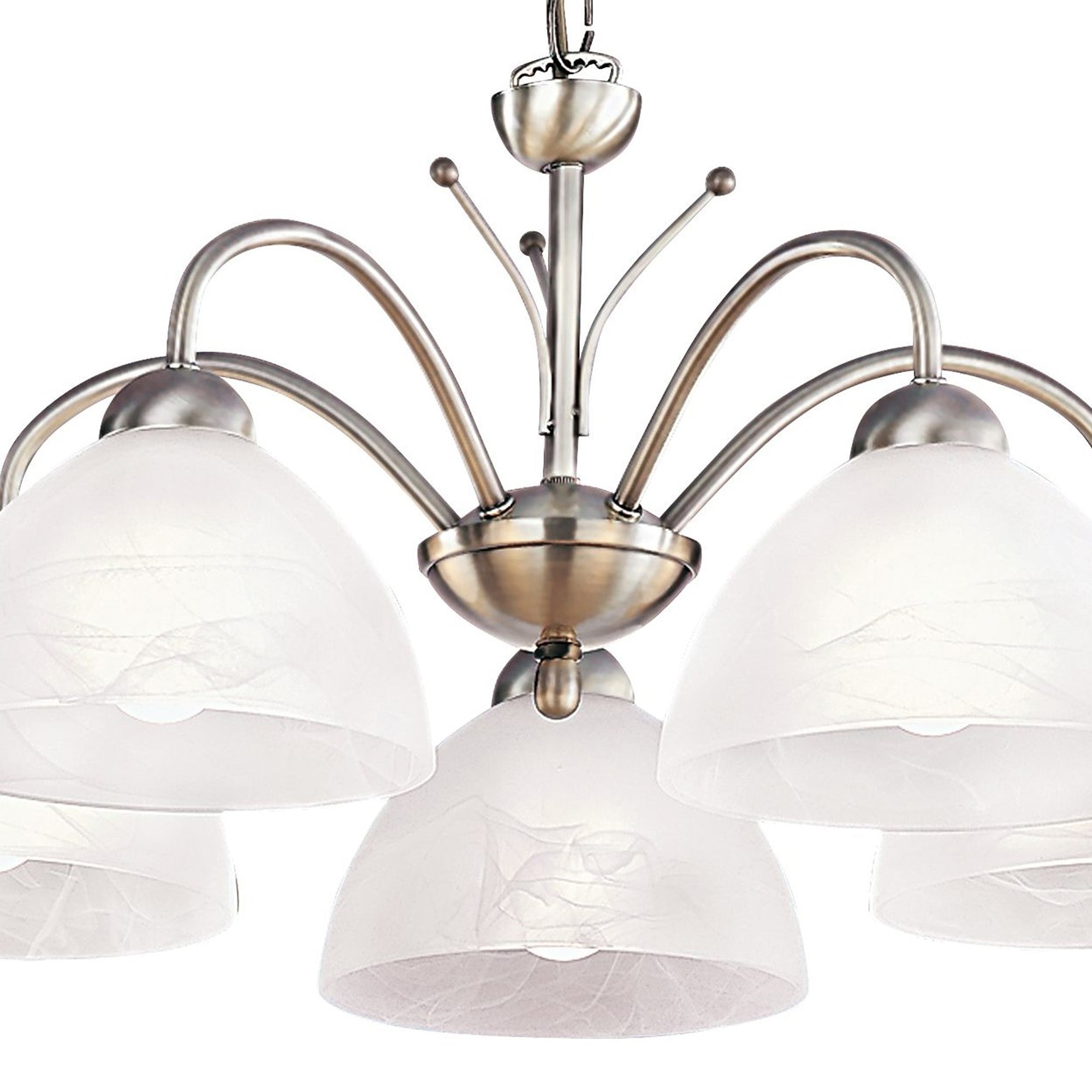 Lampadario Contemporaneo Milanese Acciaio Adjustable Vetro 5 Luci E14