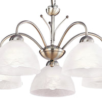 Lampadario Contemporaneo Milanese Acciaio Adjustable Vetro 5 Luci E14