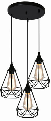 Lampadario Candellux Graf 33-62918 3xE27 nero metallo regolabile