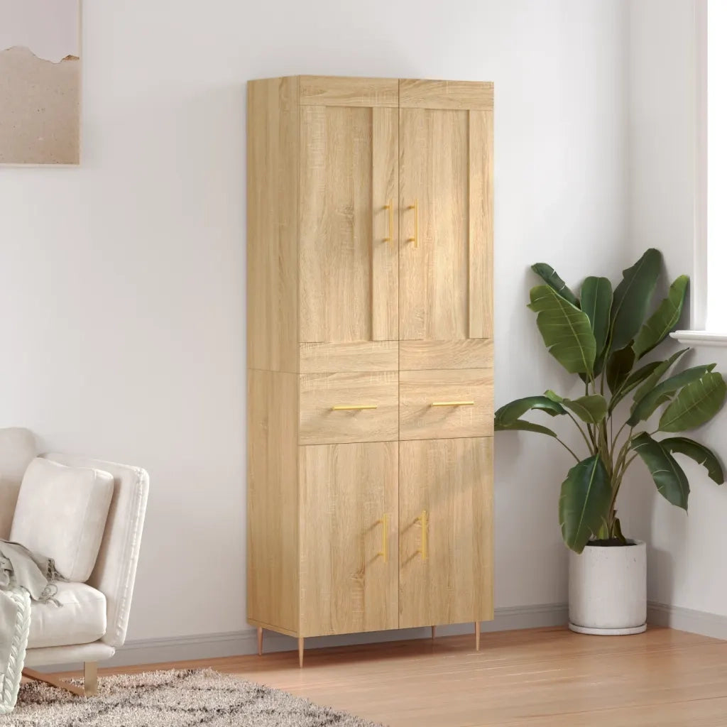 Credenza Rovere Sonoma 69,5x34x180 cm in Legno Multistrato 3199868