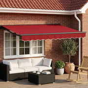 Cornice per Tenda Manuale con LED Rosso e Antracite 3,5 x 2,5 m 3420835