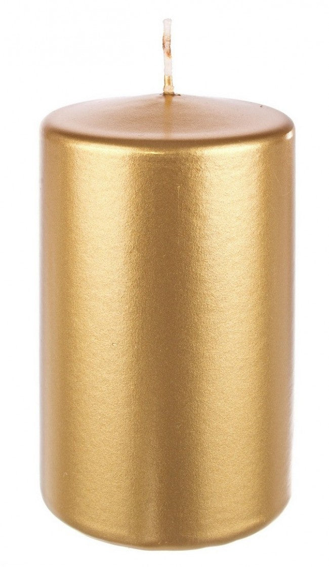 Candela Basic Oro, Dimensioni 8x15cm (6 Pezzi)