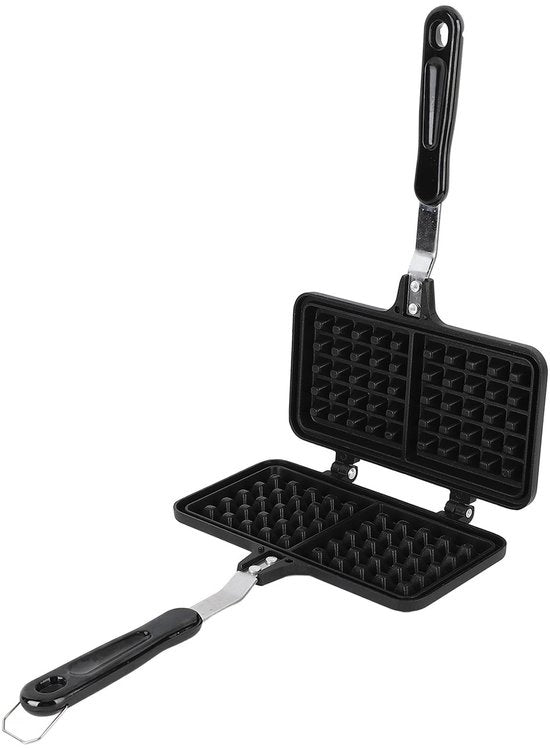 Piastra per Waffle Doppia Cottura - Materiale Aluminium - Superficie Antiscivente - Progettata per un Utilizzo Compattato - Adatta per l'Uso Interno/Esterno - Cottura Efficiente per Colazione - Macchina per Waffle