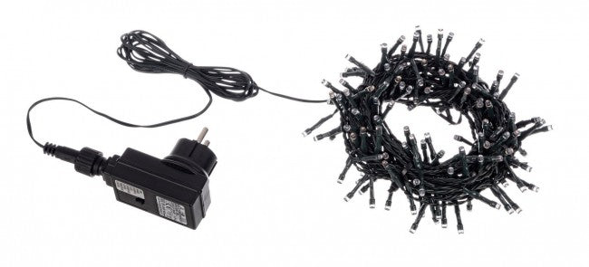 Luci Natale 180 LED Classic, Filo Verde 5mm, IP44 (12 Pezzi)