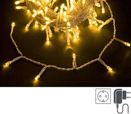 Luci Natale 300 LED Classic, Filo Trasparente 5mm, IP44 (12 Pezzi)