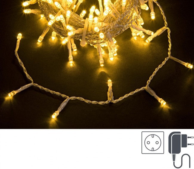 Luci Natale 300 LED Classic, Filo Trasparente 5mm, IP44 (12 Pezzi)