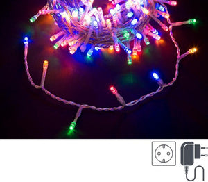 Luci Natale 300 LED Multicolore, Filo Trasparente 5mm, IP44 (12 Pezzi)