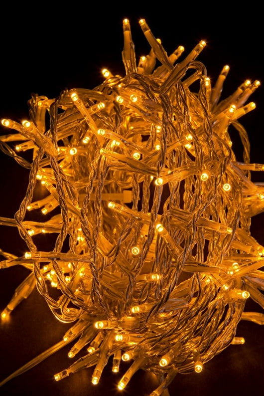 Luci Natale 180 LED Colore Caldo, Filo Trasparente 3mm, IP44 (12 Pezzi)