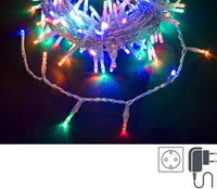 Luci Natale 300 LED Multicolore, Filo Trasparente 3mm, IP44 (12 Pezzi)