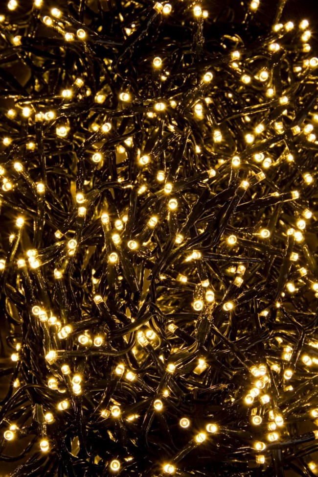 Cluster Luci 768 LED Classic, Filo Verde 3mm, IP44 (6 Pezzi)