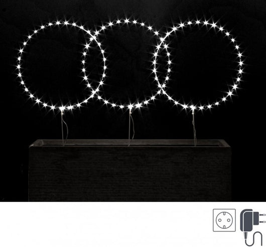 Decorazione Cerchio Luminoso con 105 MicroLED Bianco Diametro 35cm (2 Pezzi)