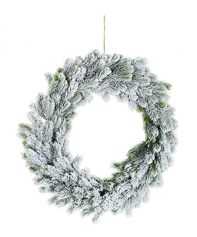 Corona Decorativa Marmolada Innevato Diametro 60cm (2 Pezzi)