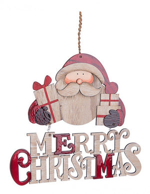 Pendaglio Gregory con Babbo Natale e Scritta Altezza 38cm (6 Pezzi)