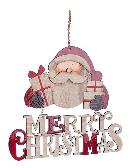 Pendaglio Gregory con Babbo Natale e Scritta Altezza 38cm (6 Pezzi)