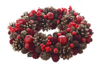 Corona Decorativa Adalia Rossa Diametro 30cm (2 Pezzi)