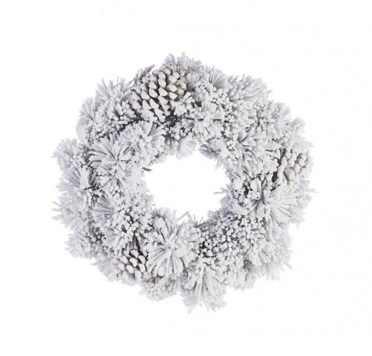 Corona Arves Innevata Diametro 40cm (6 Pezzi)