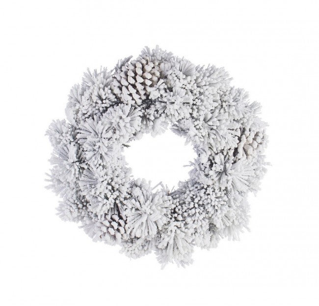 Corona Arves Innevata Diametro 40cm (6 Pezzi)