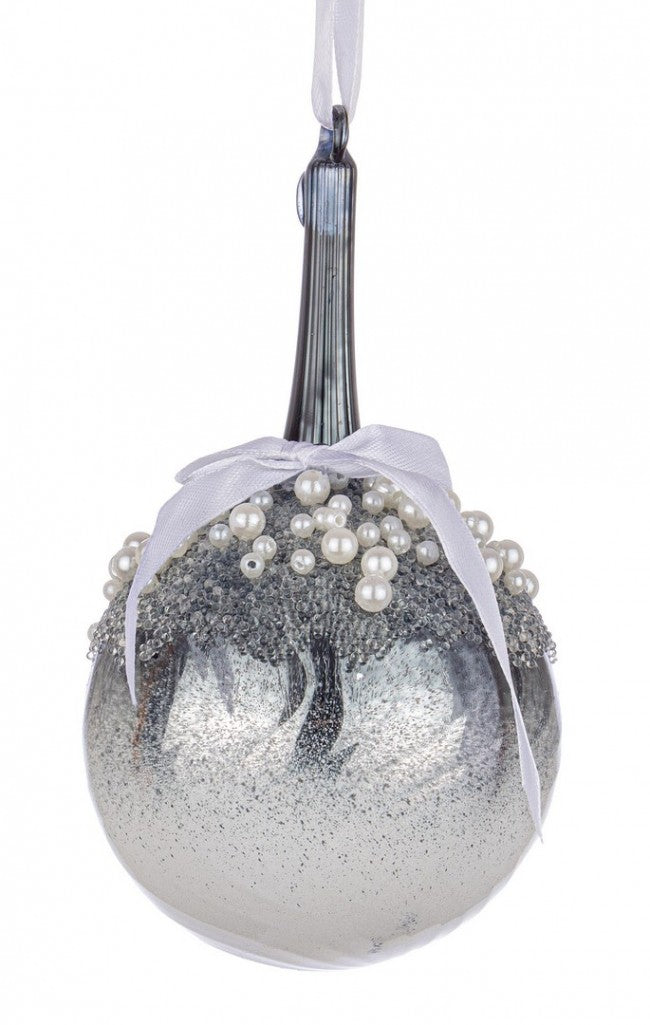 Sfera Verticale Emotions Argento-Bianco Dimensioni D80 x H14.5cm (6 Pezzi)