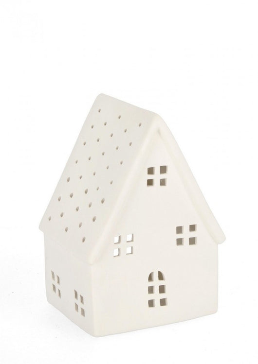 Portacandele a forma di Casa Janis Bianco Altezza 72cm (6 Pezzi)