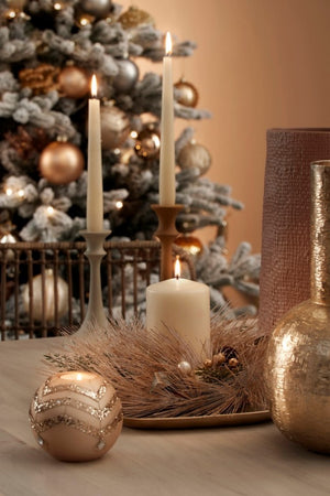 Corona Eternal Oro Rosa Diametro 30cm (4 Pezzi)