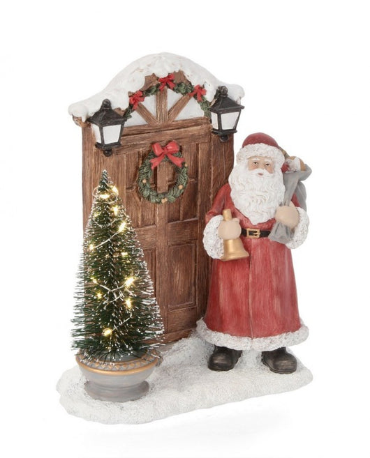 Decor Baldwin Babbo Natale con Porta H22cm LED (3 Pezzi)