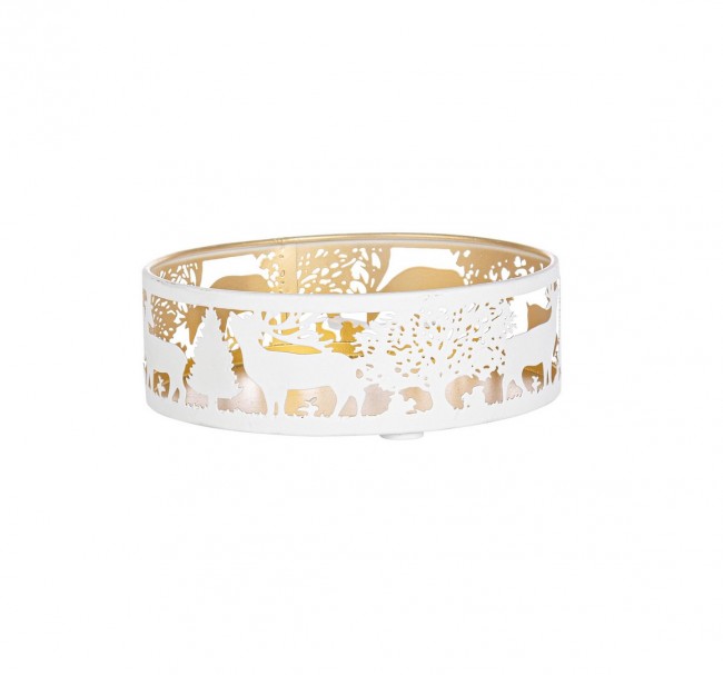 Vassoio Alizee Bianco e Oro Diametro 15cm (5 Pezzi)